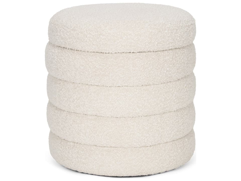 Elise Cream Boucle Upholstered Storage Ottoman