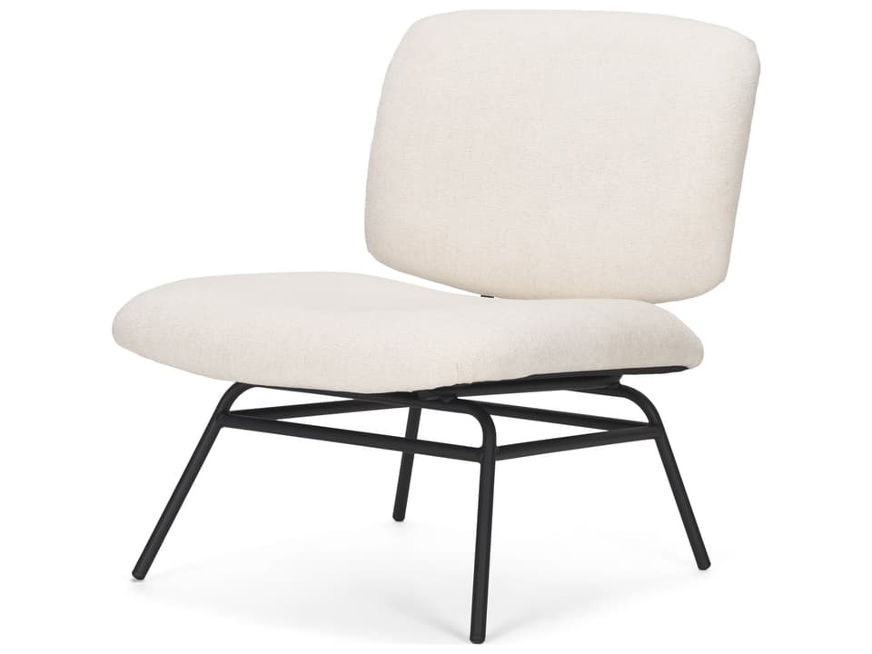 Nora Cream Fabric w/ Matte Black Metal Legs Accent Chair