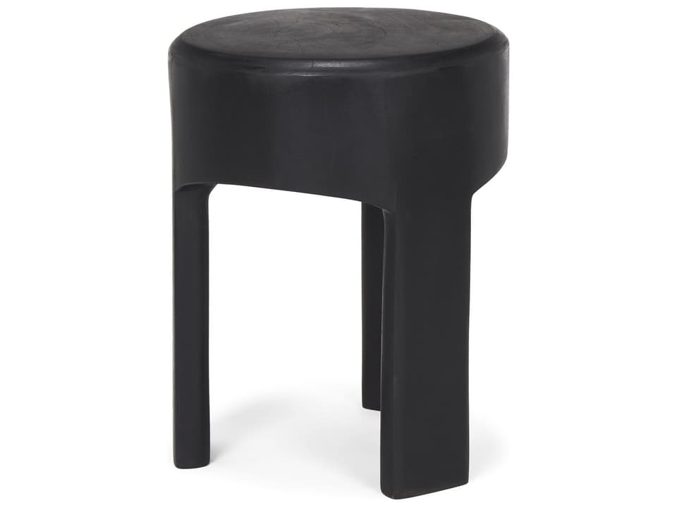 Riya Solid Black Wooden Stool