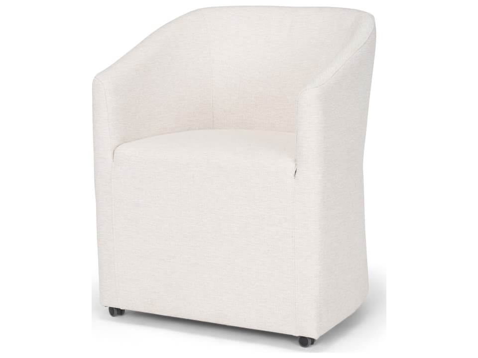 Sondra Oatmeal Performance Fabric Upholstered Club Dining Chair