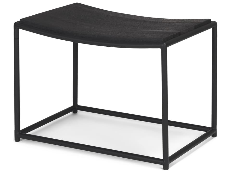 Taniel Textured Black Wood w/ Black Metal Stool