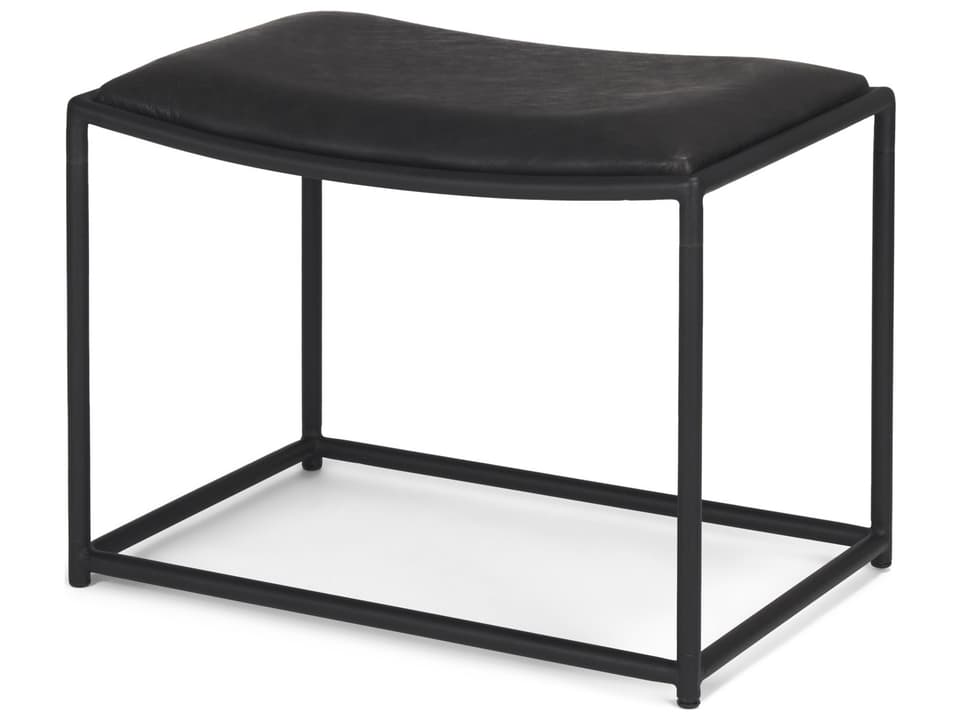 Taniel Black Leather w/ Black Metal Stool