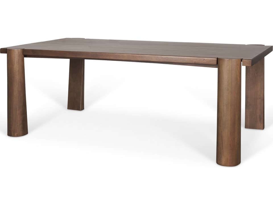 Tammar Rectangular Brown Wood w/ Tapered Legs Dining Table