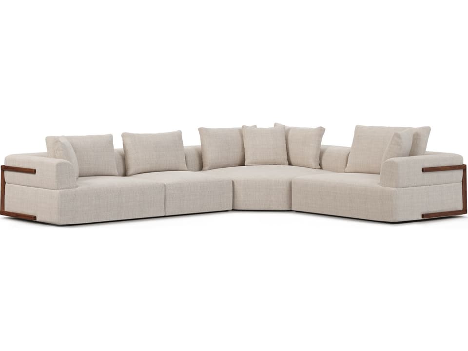 Warner Oatmeal 3 Piece Sofa Set w/Corner Piece
