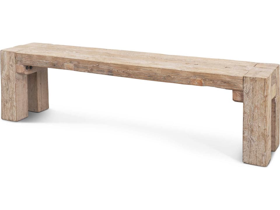 McArthur Whitewash Reclaimed Wood Bench