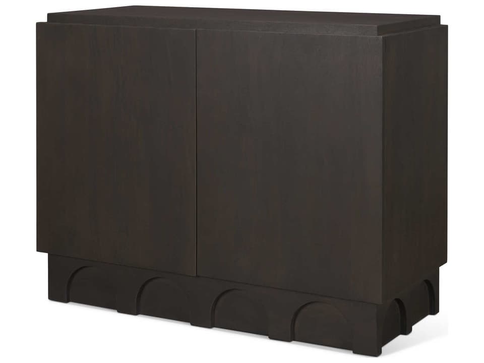 Wagner Dark Brown Wood w/ Arched Design Accent Cabinet