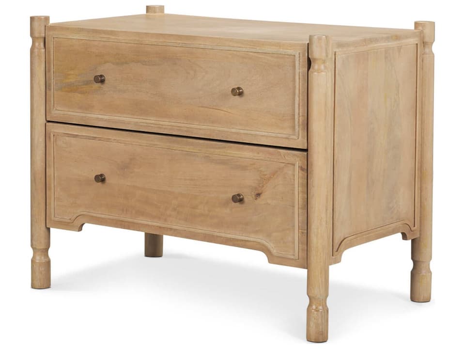 Phil Light Brown Wood 2 Drawer Accent Cabinet