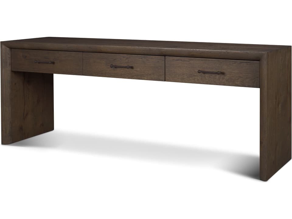 Belford 72" Dark Brown Oak Wood Console Table