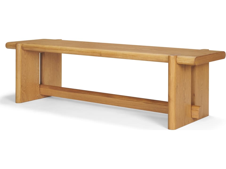 Rowan Light Brown Oak Wood Bench