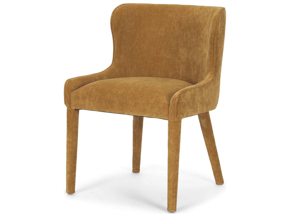 Nolan Slope Upholstered Dining Side Chair in Rust Chenille
