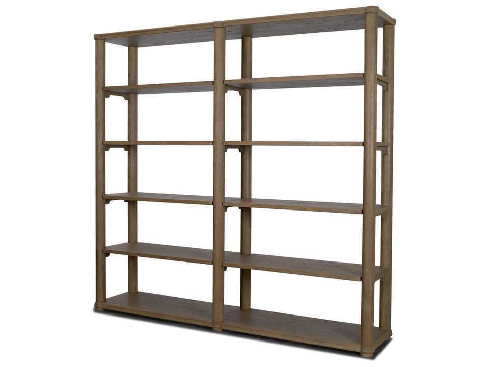 Alden Medium Brown Wood Open Shelving Unit