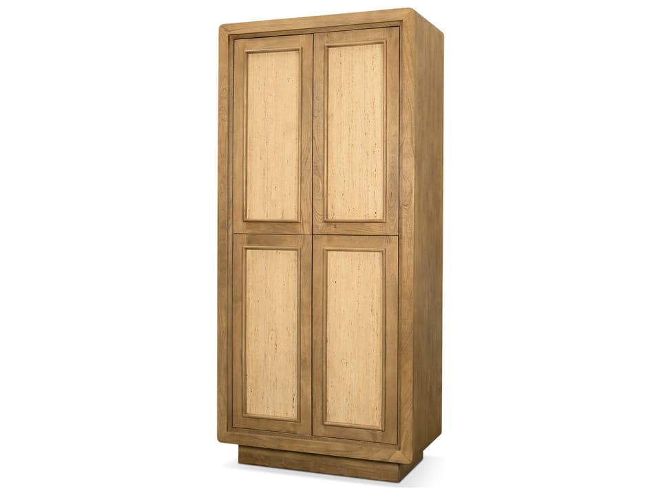 Valterra Light Brown Wood w/ Travertine 4 Door Tall Cabinet