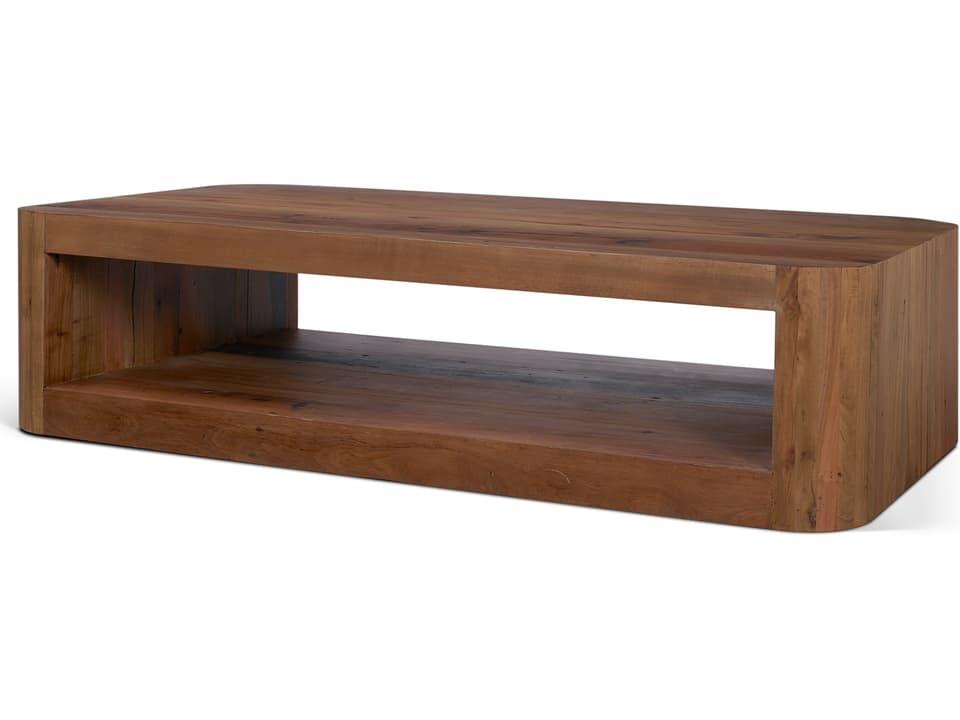 Dunmore Solid Wood Rectangular Open Shelf Coffee Table