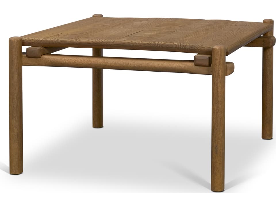 Riven Oak Wood Square Side Table
