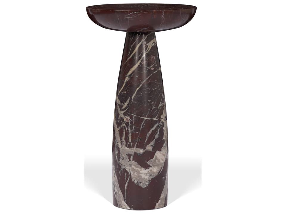 Bellancia Rosso Red Levanto Marble Pedastal Side Table