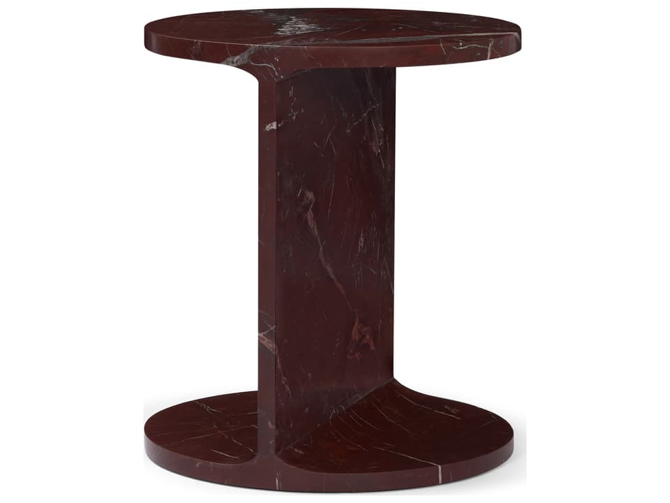 Forma Rosso Red Marble Round Side Table