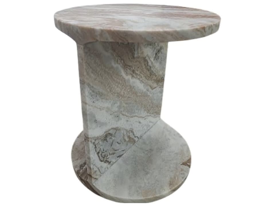 Forma Rosa Pink Marble Round Side Table