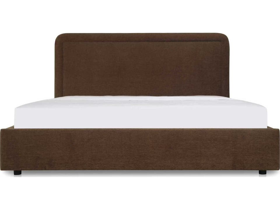 Simon King Platform Storage Bed in Brown Polyester