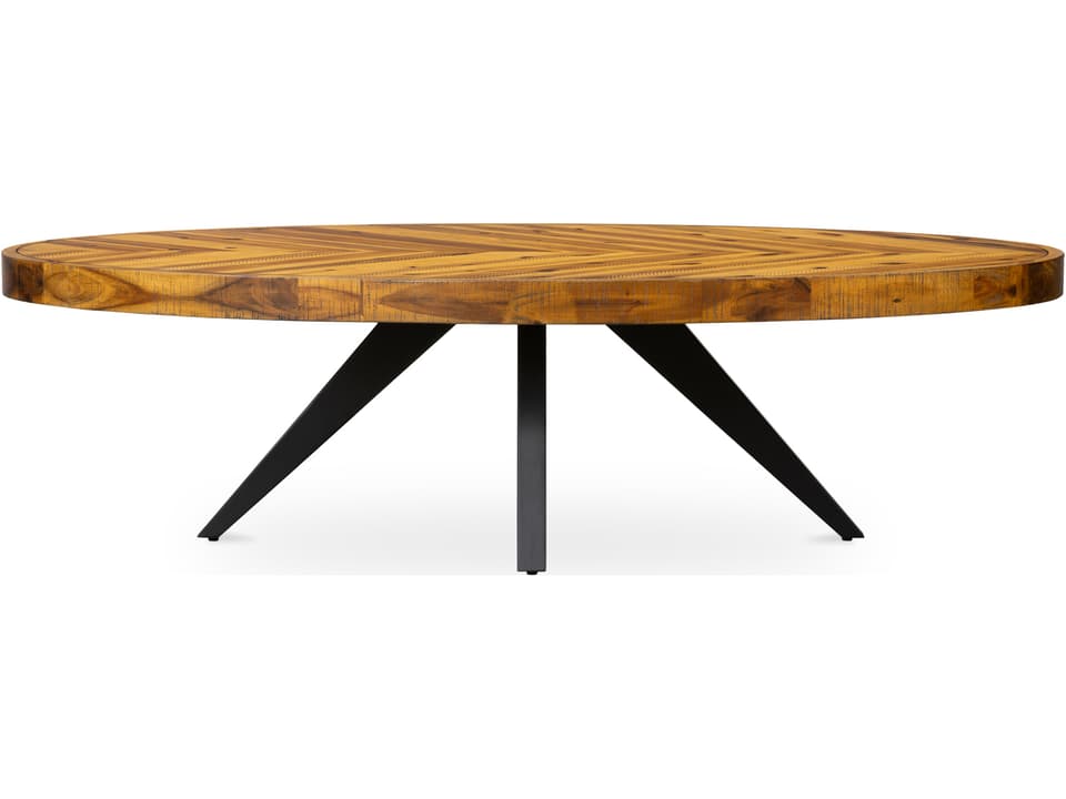 Parq Oval Coffee Table Rustic Amber Wood