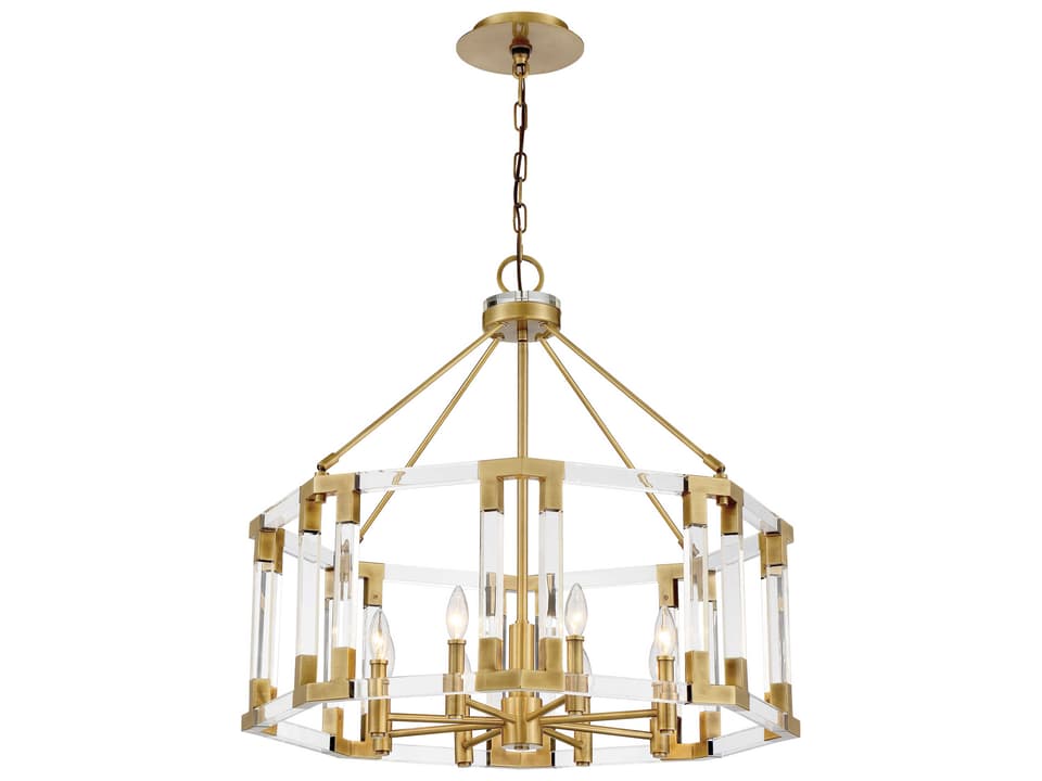 8-Light Prima Vista Chandelier in Aged Antique Brass