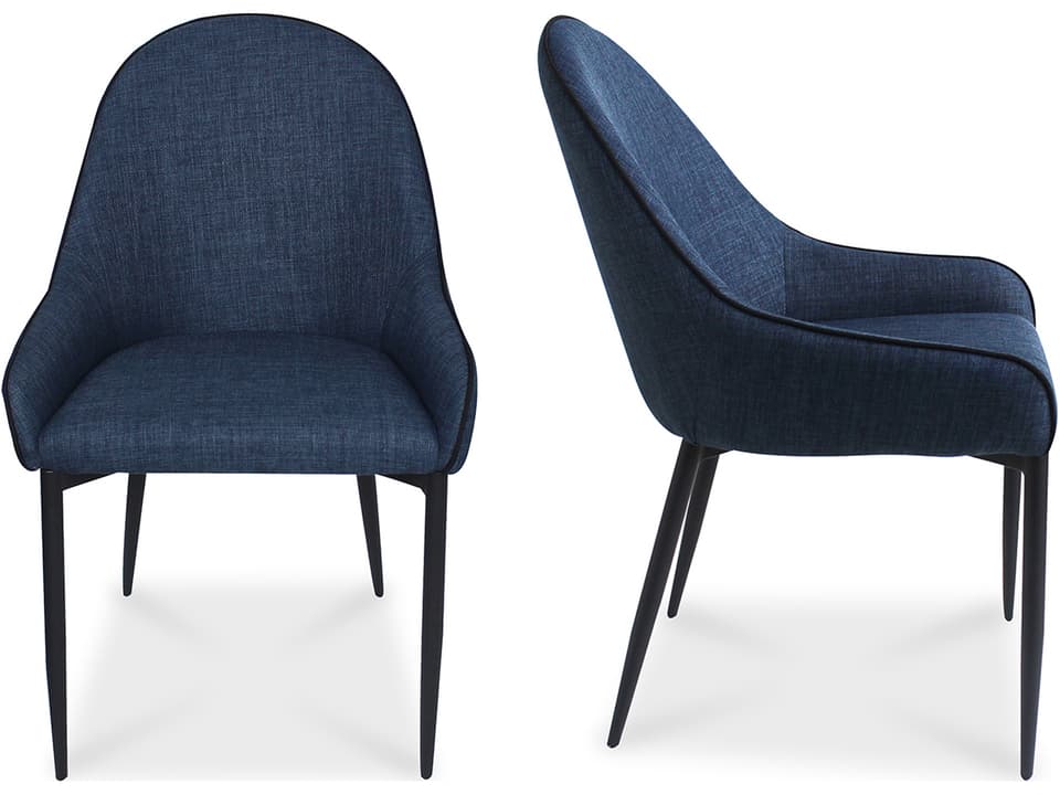 Lapis Blue Upholstered Side Dining Chair - Set of Two