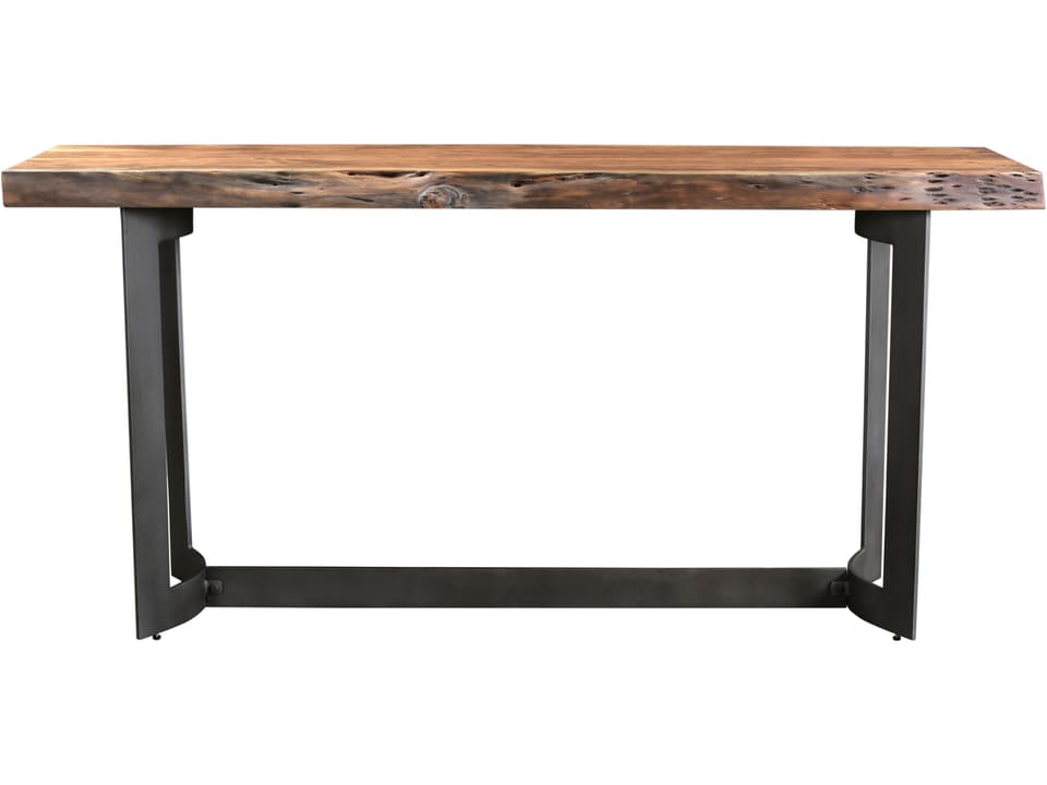 Collection Bent Live Edge Acacia Wood Console Table in Smoked