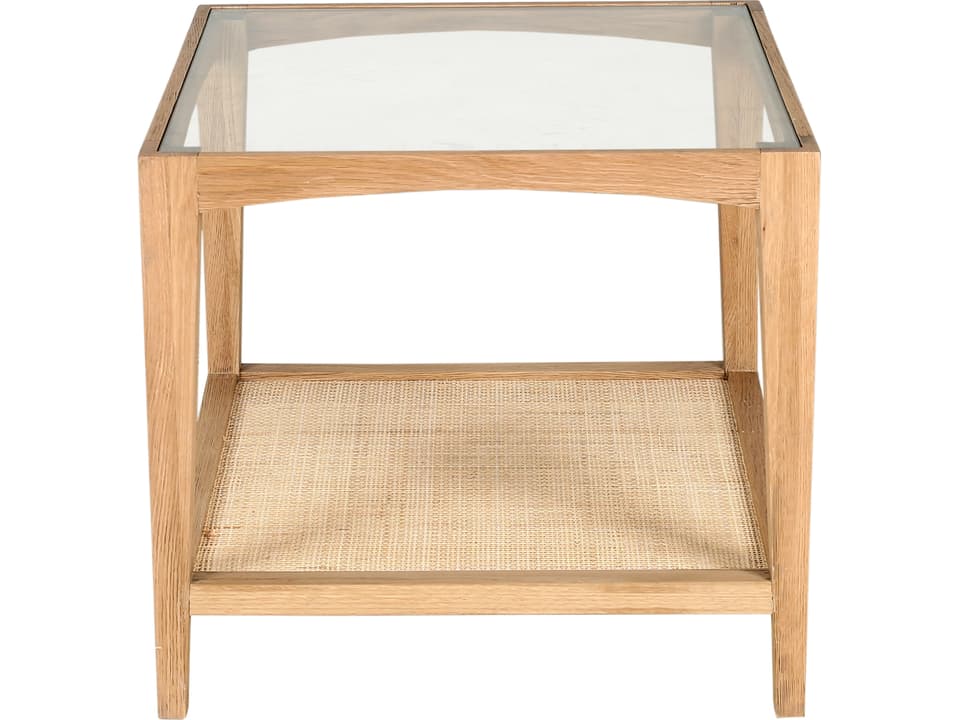 Harrington Side Table Natural Oak and Glass