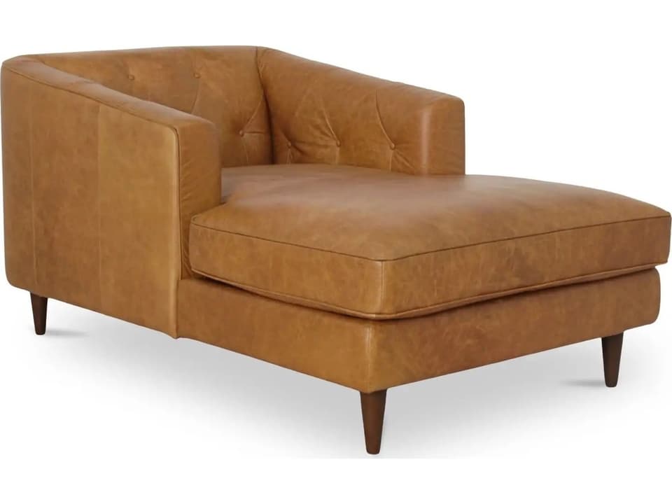 Dunmore Brown Tan Leather Chaise