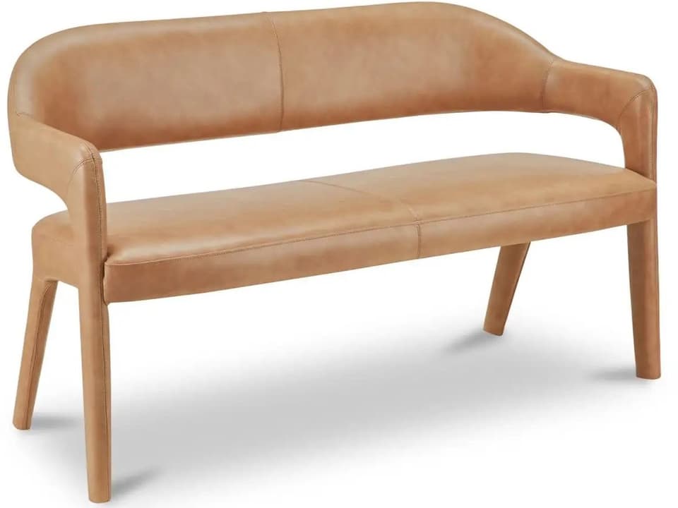 Martens Tan Leather Accent Bench