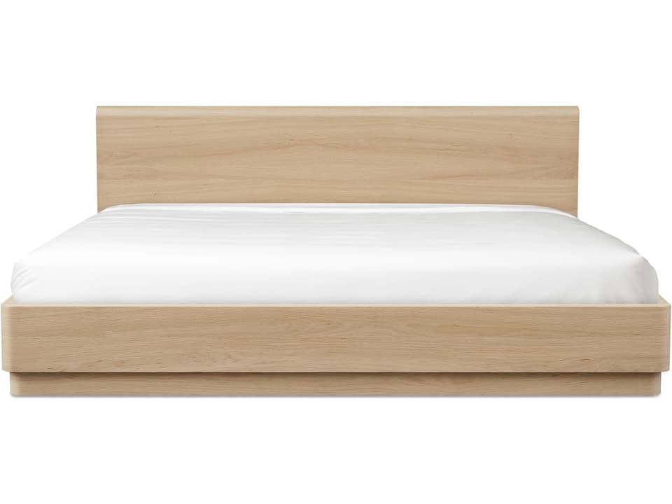 Round Off King Bed in Light Oak Brown