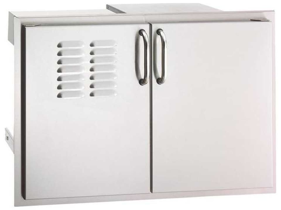 Select 30-Inch Stainless Steel Double Access Door with Drawers and Propane Tank Storage