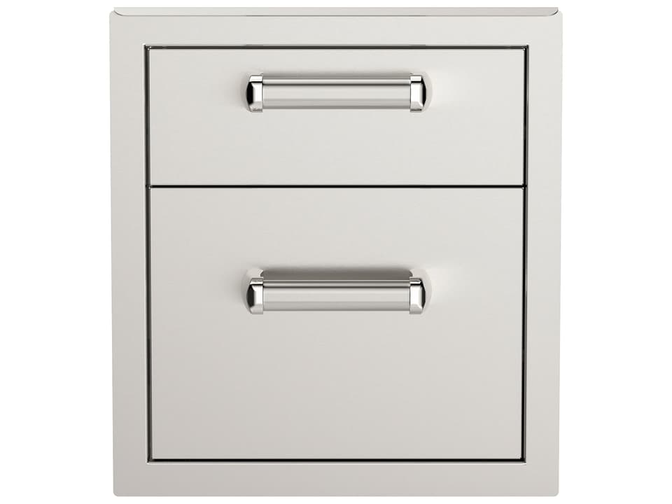 Premium Flush Double Access Drawer with Soft Close in Stainless Steel