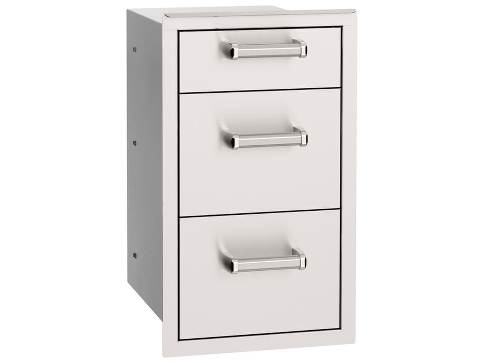 Premium Flush Mount Triple Outdoor Kitchen Storage Drawer Stainless Steel