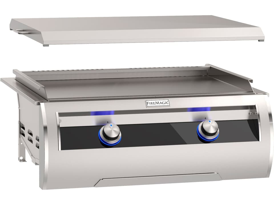 3 Burner Gas Built-In Grill with Griddle Under Glass