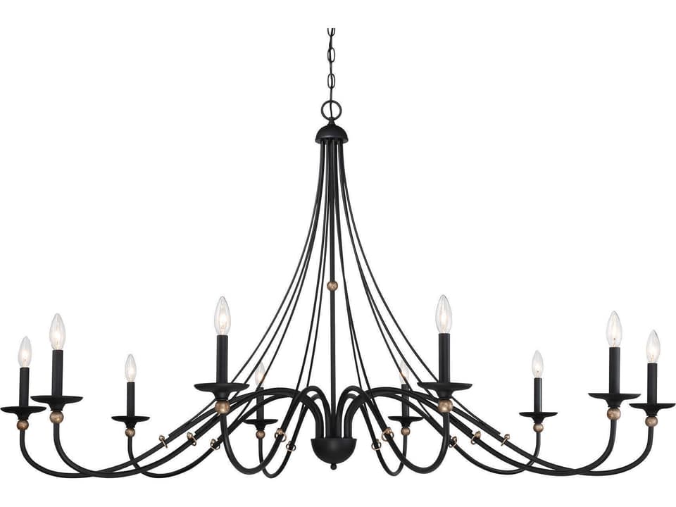 10-Light Westchester County Chandelier in Sand Coal and Skyline Gold Leaf