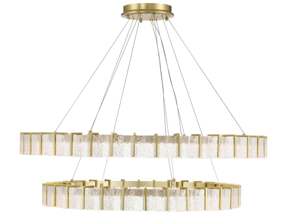 Sevryn LED Round Tiered Chandelier in Soft Brass