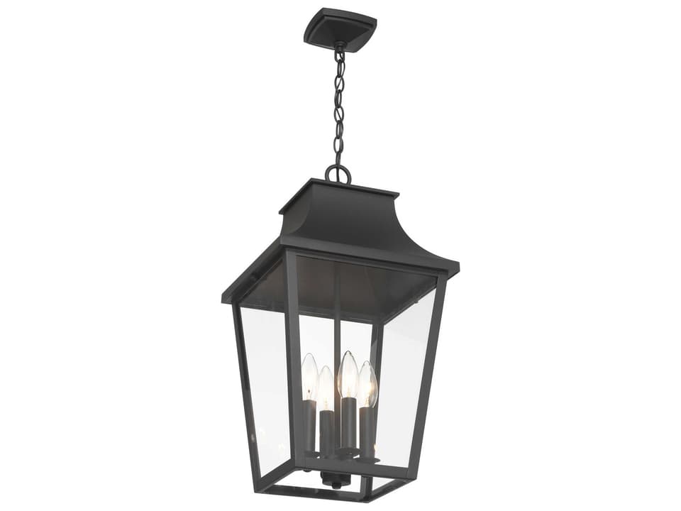 Altimeter 4-Light Outdoor Hanging Light in Sand Coal with Clear Glass