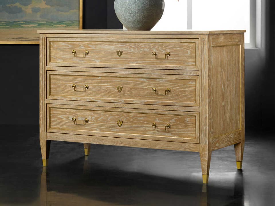 Interlude Home Marsh 3-Drawers Beige Oak Wood Dresser | 188283 | PatioLiving