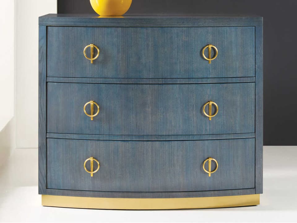 Oceanic Vintage Indigo Blue Accent Chest with Soft-Close Drawers