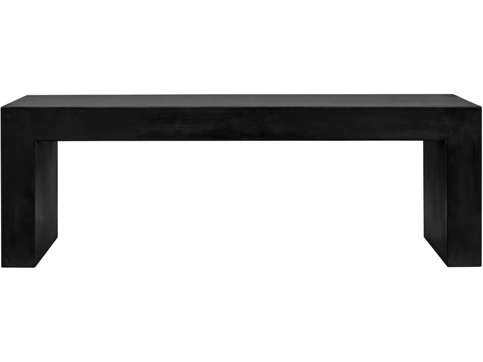 Lazarus Outdoor Bench in Black Concrete