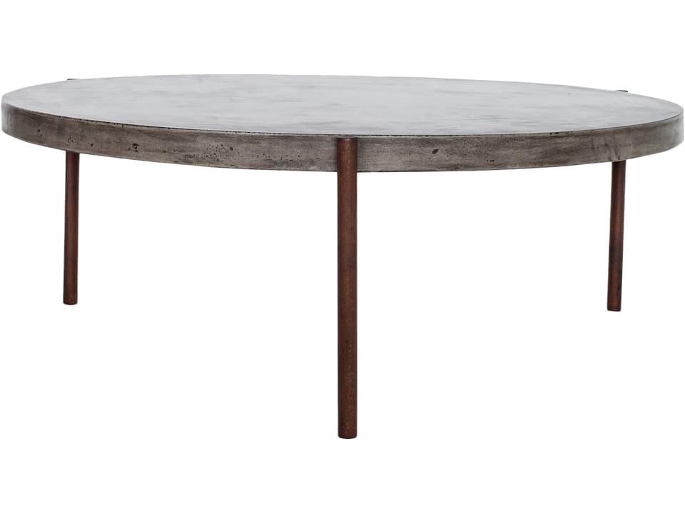 Mendez 36-Inch Round Fiber-Stone Coffee Table in Dark Grey