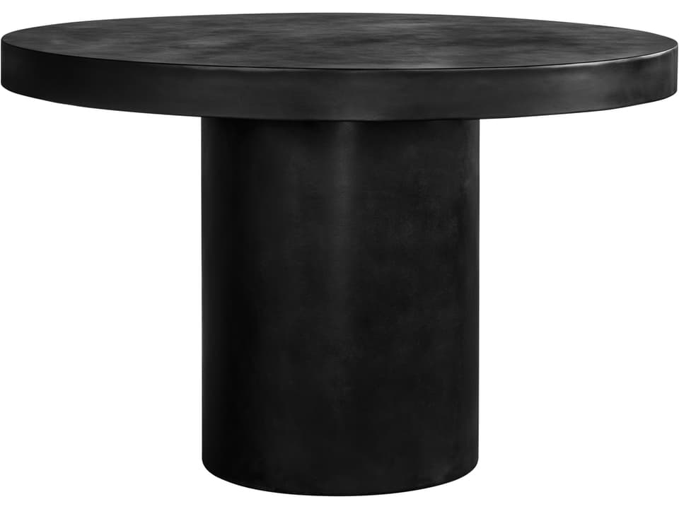 Cassius 47-Inch Round Fiber-Reinforced Concrete Dining Table in Black