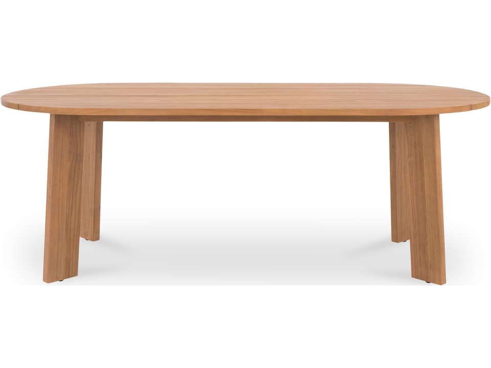 Delta 84-Inch Oval Teak Dining Table in Natural