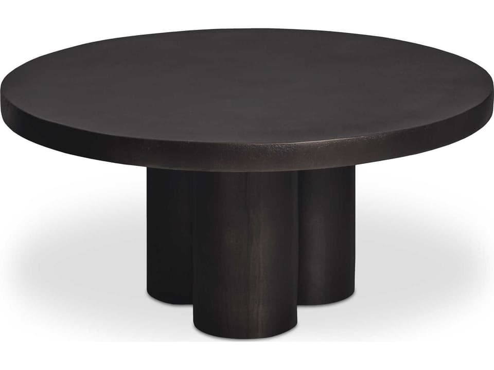 Logan Round Coffee Table in Blackened Bronze