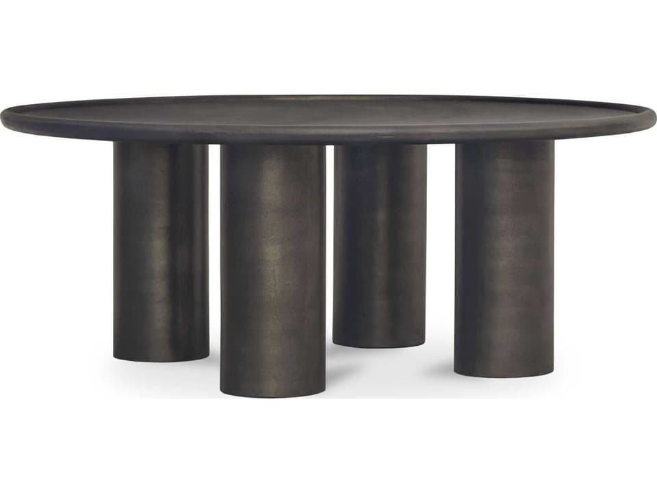 Deacon Round Coffee Table in Deep Bronze Brown