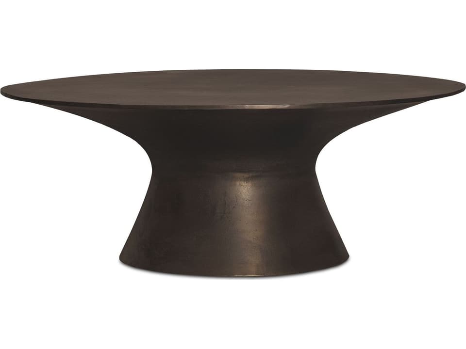 Bardo 40-Inch Round Cast Aluminum Coffee Table in Deep Bronze