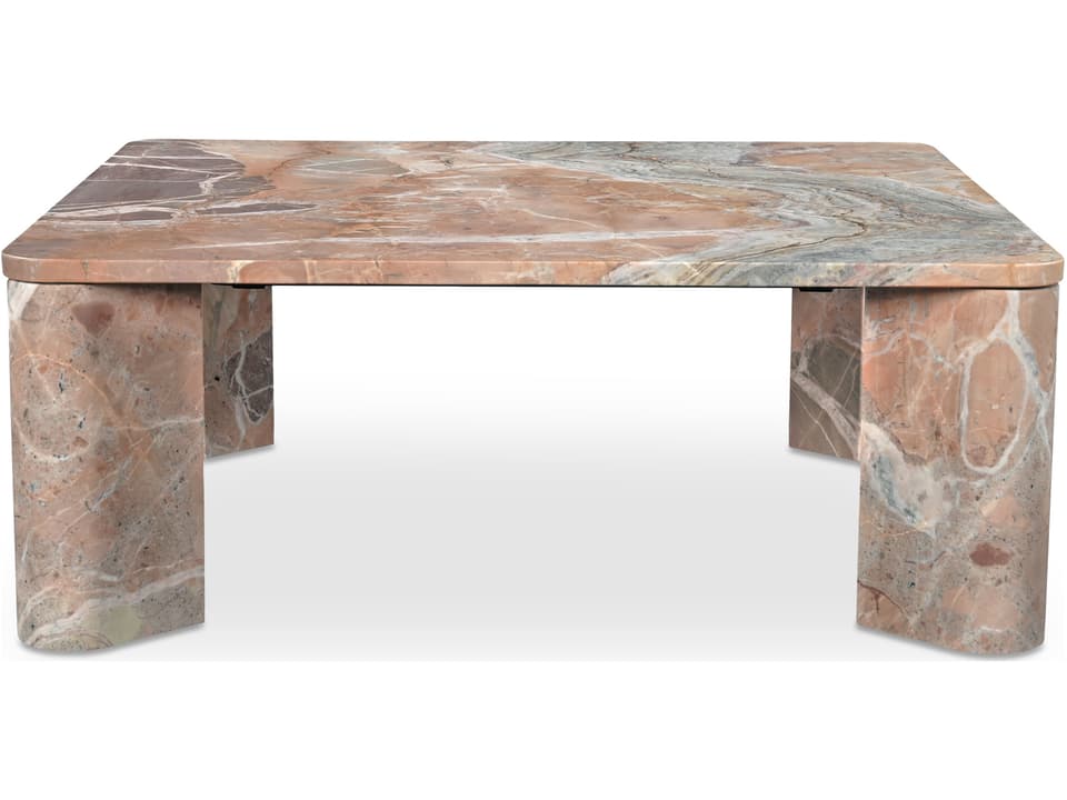 Segment Square Coffee Table in Orange Lavante Marble