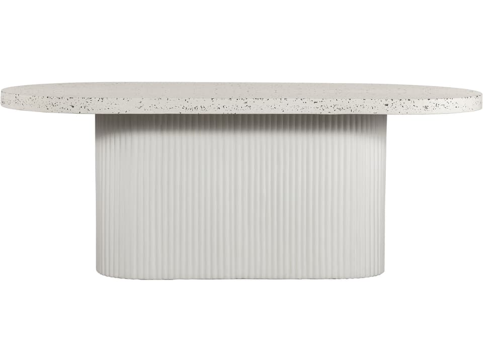 Lyon Concrete Terrazzo Oval Dining Table in Light Grey