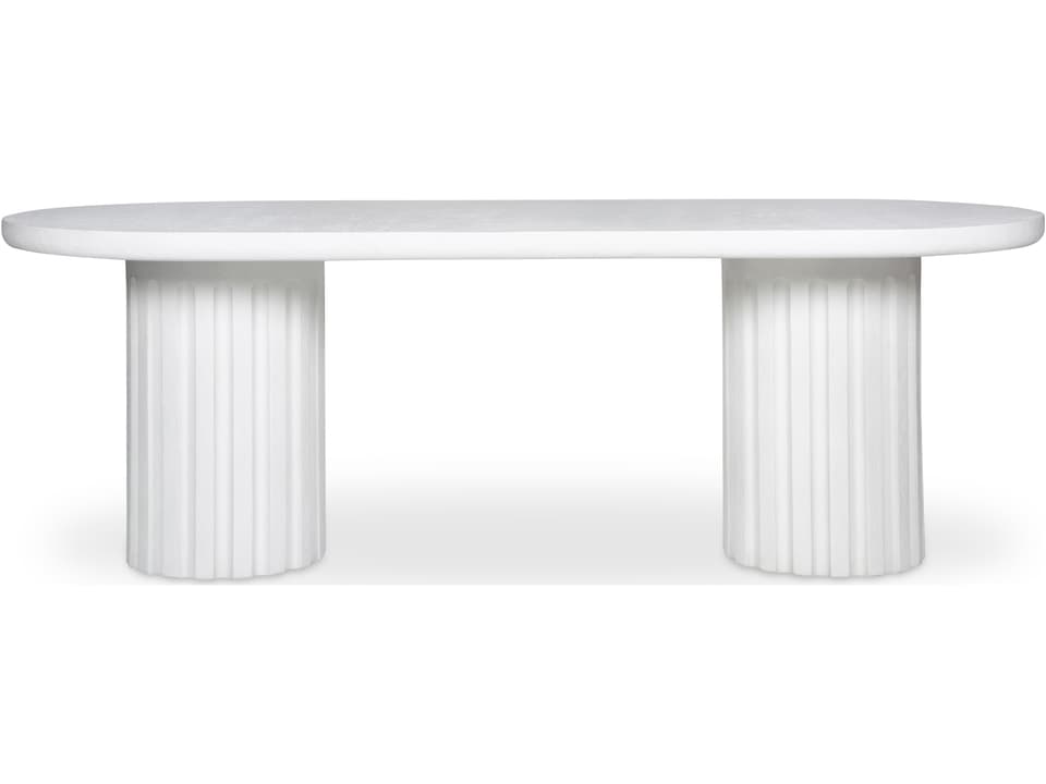 Eris 86-Inch Oval Dining Table in White GFRC