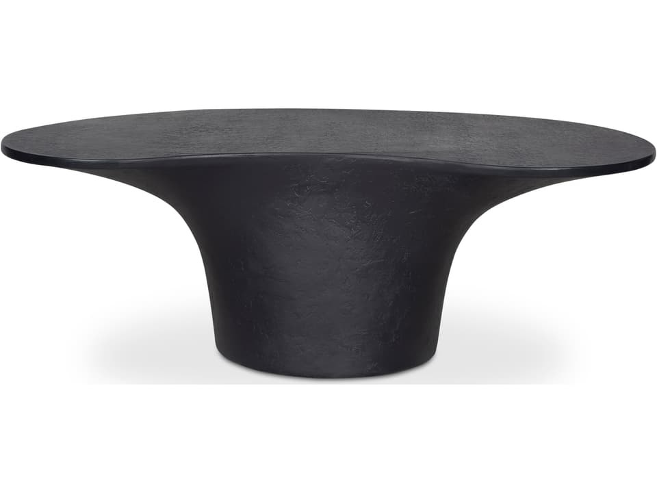 Yumi Fiberglass Reinforced Concrete Outdoor Coffee Table in Black